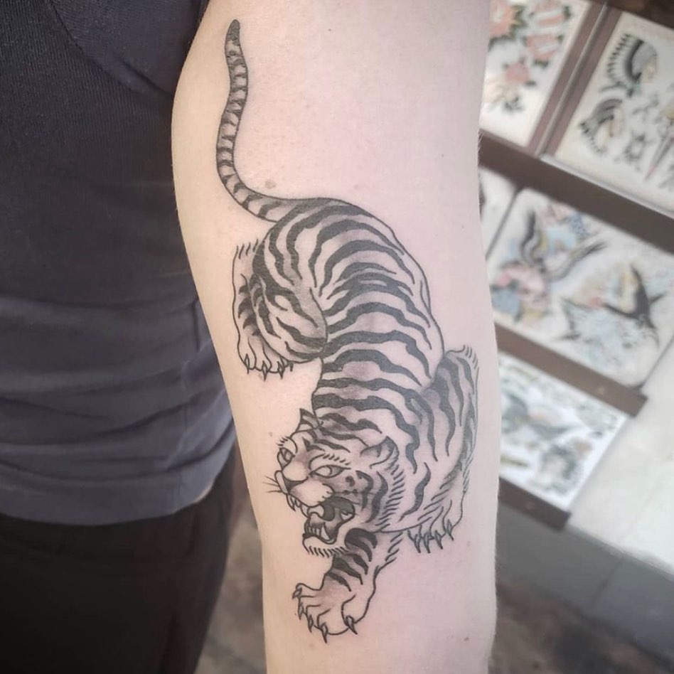 75 Traditional Tiger Tattoo Designs For Men  Striped Ink Ideas